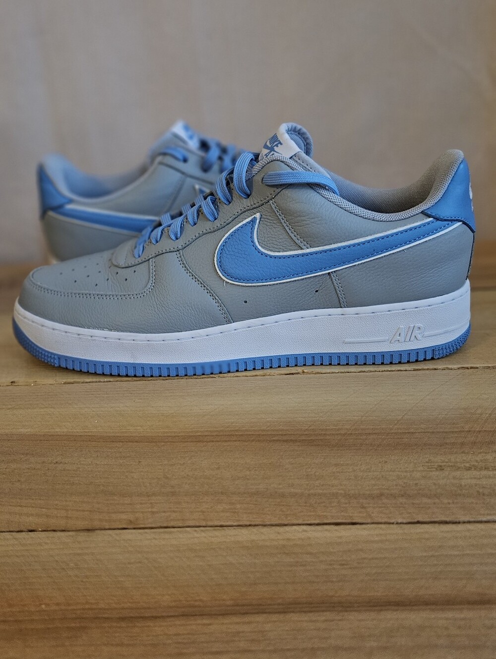 Nike Air Force 1 Low — Light Gray with Blue Swoosh/ By You Custom
